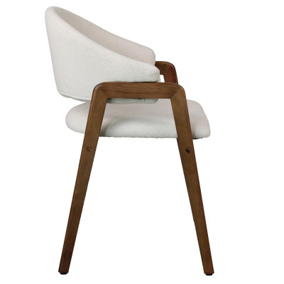 WOOL-Silla de tela color crudo y fresno teñido de nogal (x2)