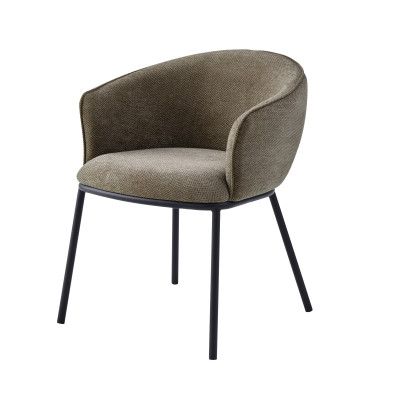 ALVIN-Tischsessel aus Stoff Luxury Braun