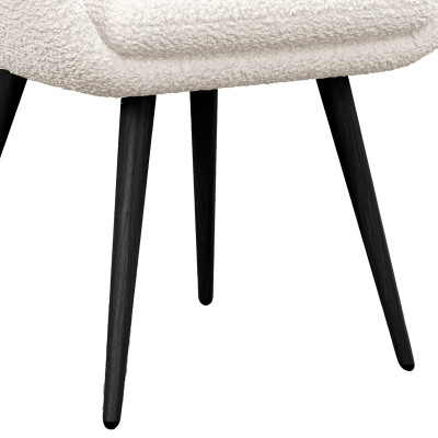 CANCUN-Silla en tejido rizo Crudo y patas metal negro (x2)