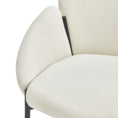 CANDICE-Chaise en tissu Luxury Ecru et métal noir (x2)