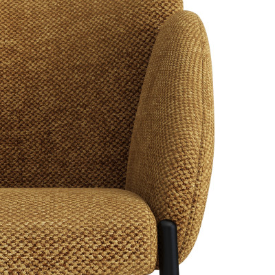 CANDICE-Chaise en tissu Luxury Moutarde et métal noir (x2)