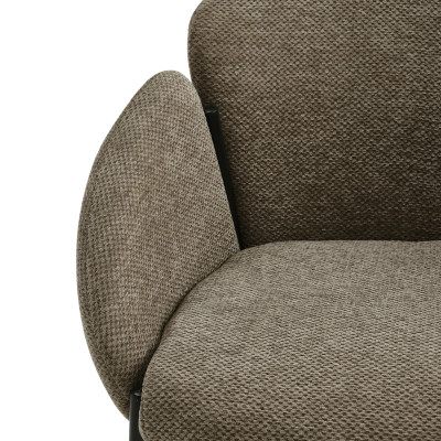 CANDICE-Chaise en tissu Luxury Taupe et métal noir (x2)