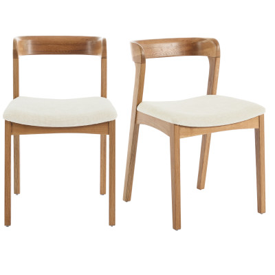 TINA-Silla de roble macizo y tejido Bliss Crudo (x2)