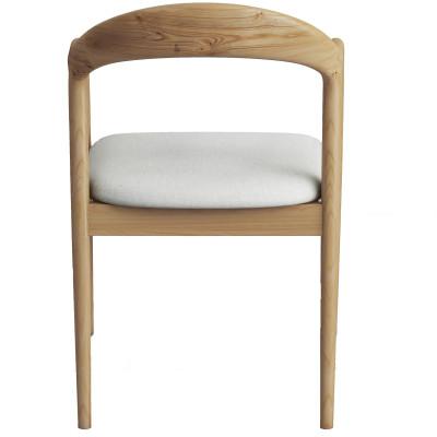 TITO-Sillón de mesa de lino natural crudo y fresno (x2)