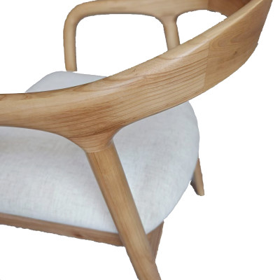 TITO-Fauteuil de table Lin naturel Ecru et Frêne massif (x2)