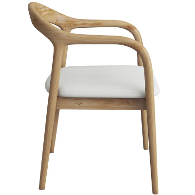 TITO-Sillón de mesa de lino natural crudo y fresno (x2)