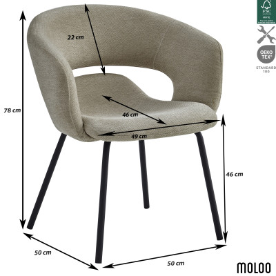 TRAVIS-Poltrona da tavolo in tessuto Luxury beige