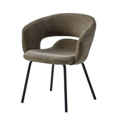 TRAVIS-Fauteuil de table en tissu Luxury Taupe