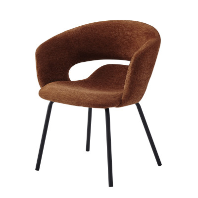 TRAVIS-Tischsessel aus Stoff Luxury Terracotta