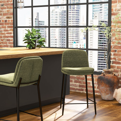 NOLAN-Silla de bar de tela Luxury Kaki (x2)