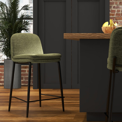 NOLAN-Silla de bar de tela Luxury Kaki (x2)