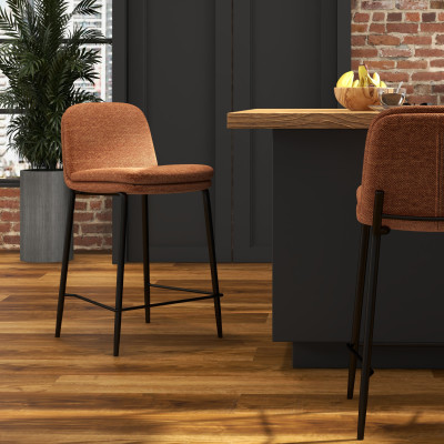 NOLAN-Silla de bar de tela Luxury Terracotta (x2)