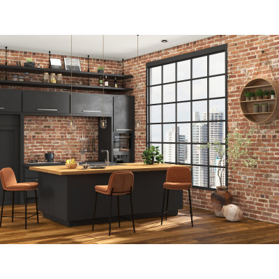 NOLAN-Sedia da bar in tessuto Luxury Terracotta (x2)