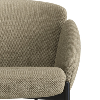 CANDICE-Silla de bar de tela marrone y metal negro (x2)