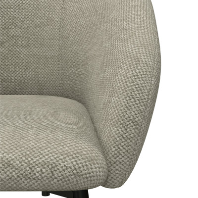 CHLOE-Fauteuil de bar en tissu Luxury Grège et métal noir (x2)
