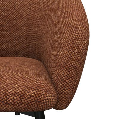 CHLOE-Fauteuil de bar en tissu Luxury Terracotta et métal noir (x2)