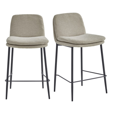 NOLAN-Silla de bar de tela Luxury Beige (x2)