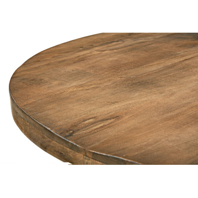 BARI-Table à manger Ovale 6/8 p L.180 cm, Manguier et métal noir