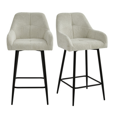 LEA-Sedia da bar in tessuto Ikon Beige (x2)