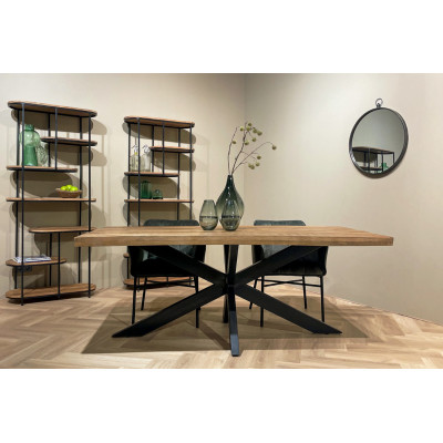 MANAUS-Table à manger 6/8 personnes L160, Manguier massif et spider