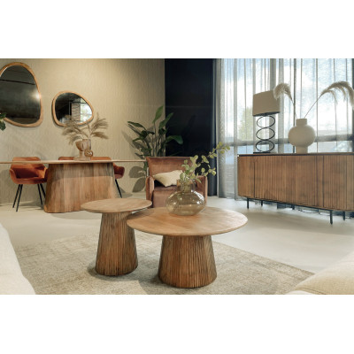 SIENNE-Table à manger Ovale 6/8 personnes, L.200 cm, Manguier massif