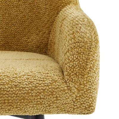 LEA-Fauteuil de bar en tissu Ikon Ocre (x2)