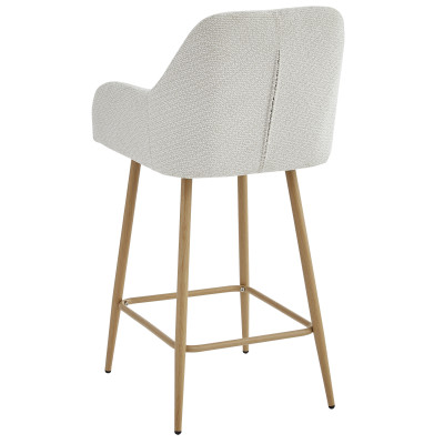 LEA-Sedia da bar in tessuto Ikon Beige e metallo legno(x2)