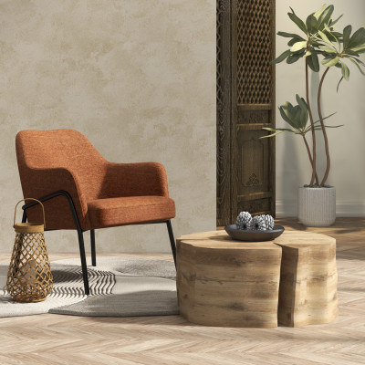 LAYTON-Sillón de tela Luxury Terracotta