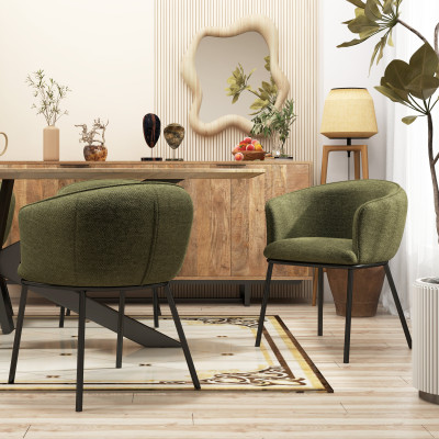 ALVIN-Tischsessel aus Stoff Luxury Kaki