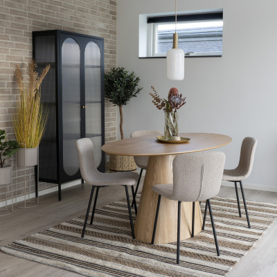 CELIA-Silla de tela beige (x2)