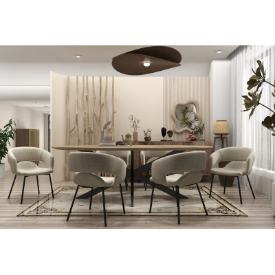 TRAVIS-Tischsessel aus Stoff Luxury Beige