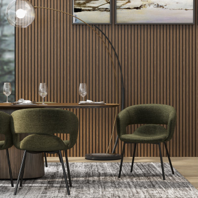 TRAVIS-Tischsessel aus Stoff Luxury Kaki