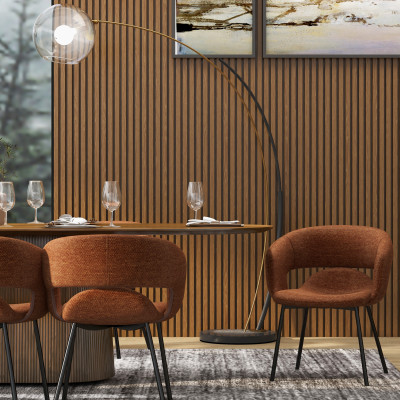 TRAVIS-Fauteuil de table en tissu Luxury Terracotta