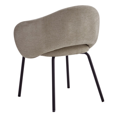 SHARP-Fauteuil de table en tissu Luxury Grège (x2)