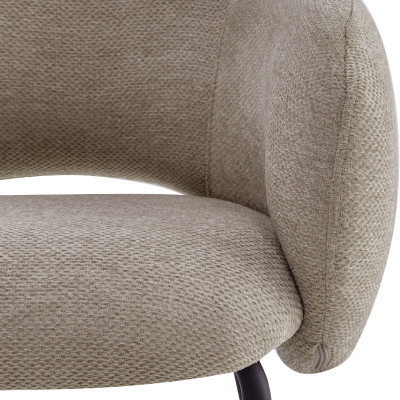 SHARP-Fauteuil de table en tissu Luxury Grège (x2)