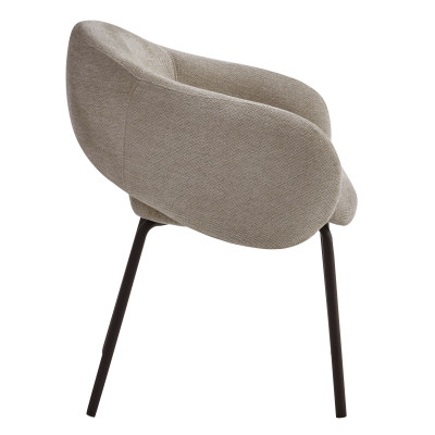 SHARP-Fauteuil de table en tissu Luxury Beige (x2)