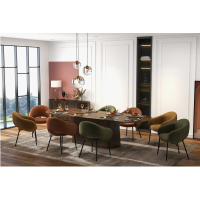 SHARP-Tischsessel aus Stoff Luxury Senf