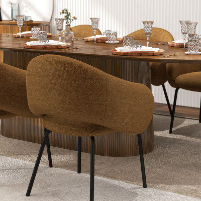 SHARP-Tischsessel aus Stoff Luxury Senf