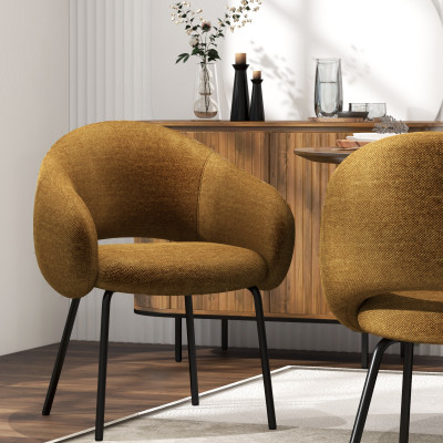 SHARP-Tischsessel aus Stoff Luxury Senf