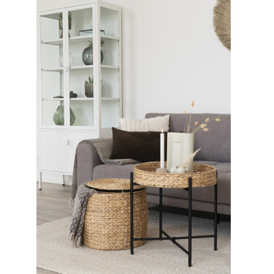 ABACA-Tavolino con contenitore in giacinto d'acqua ø43