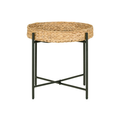 ABACA-Table d’appoint en métal et jacinthe d’eau ø50