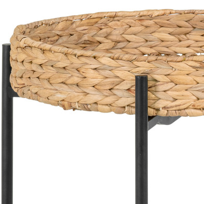 ABACA-Table d’appoint en métal et jacinthe d’eau ø50