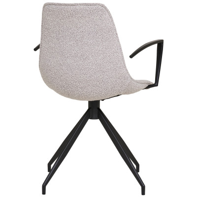ANDY-Silla giratoria 360° con reposabrazos de tela color arena (x2)