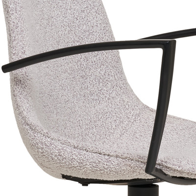 ANDY-Silla giratoria 360° con reposabrazos de tela color arena (x2)