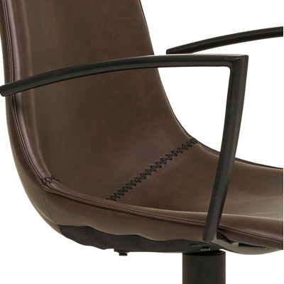 ANDY-Sillón giratorio 360° en piel sintética marrón oscuro (x2)