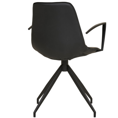 ANDY-Sedia girevole a 360° in similpelle nera (x2)