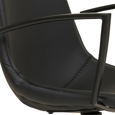 ANDY-Sedia girevole a 360° in similpelle nera (x2)