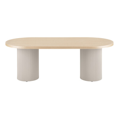 ASH-Tavolo da pranzo ovale per 8/10 persone 220 cm frassino e sabbia