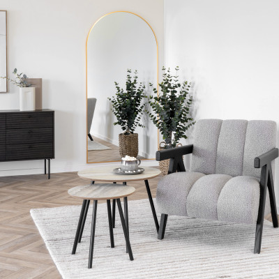 BIM-Tavolino da caffè decorato in travertino ø55 cm