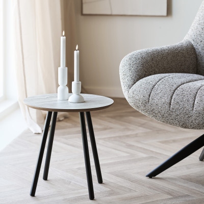 BIM-Table basse décor travertin ø40 cm